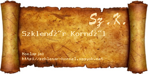 Szklenár Kornél névjegykártya
