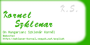 kornel szklenar business card